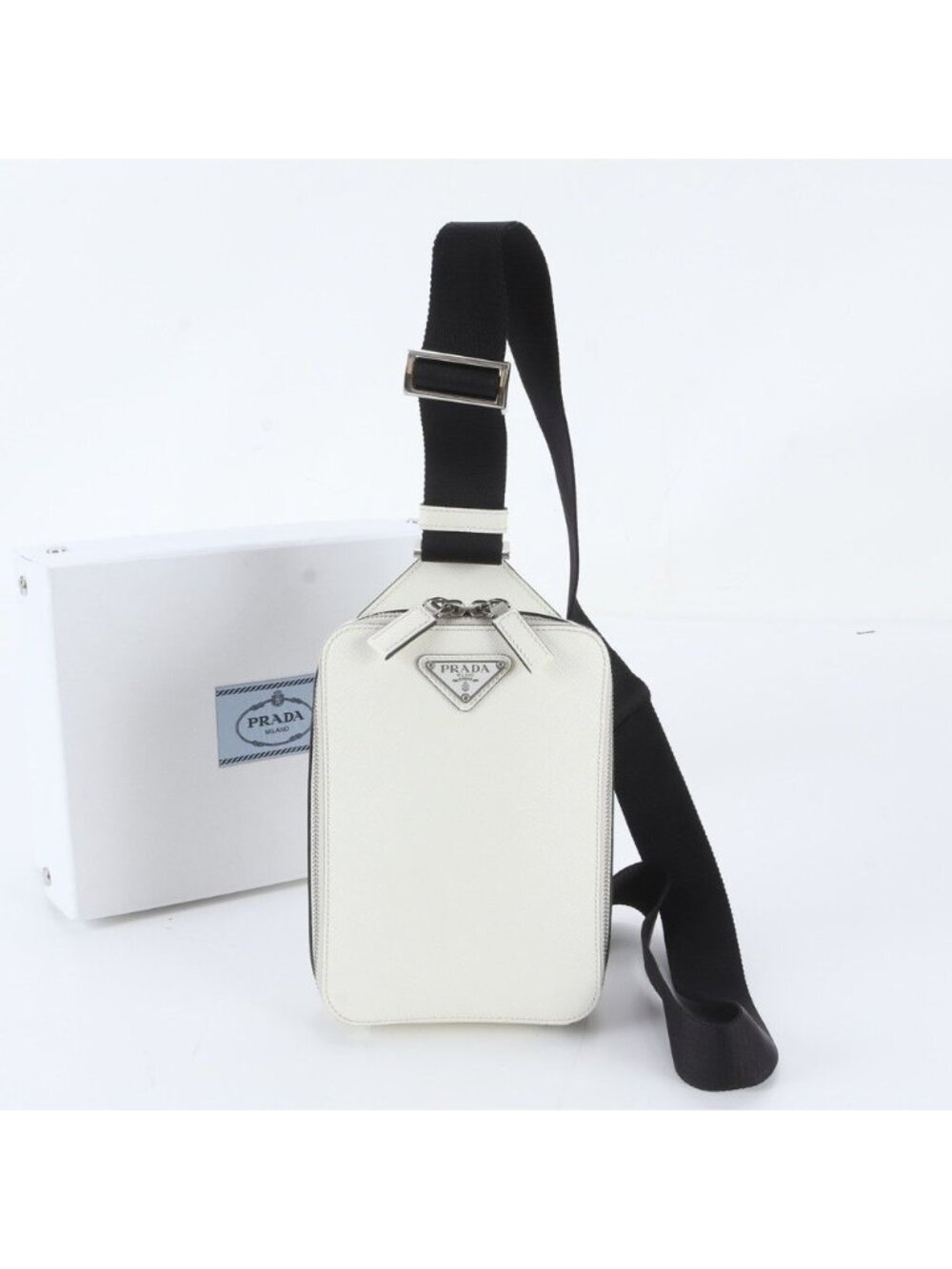 Prada Saffiano Leather 2-Way Belt Bag Crossbody Body Waist Pouch